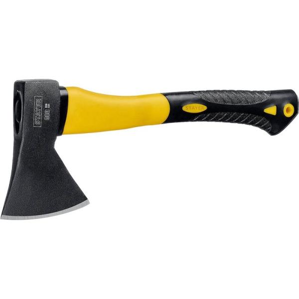 Топор кованый FIBERGLASS  800г, STAYER, с двухкомпонентной фиберглассовой рукояткой 350мм, 2062-08_z01