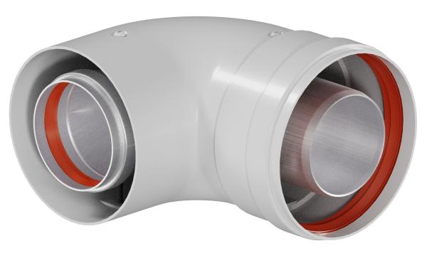 Отвод дымохода коаксиального угол 90° Ariston 60/100