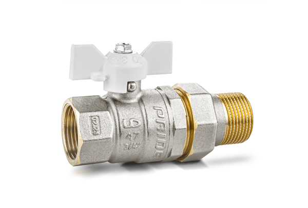 Кран шаровой для воды со сгоном 3/4" LD Pride латунь никелированная (12)