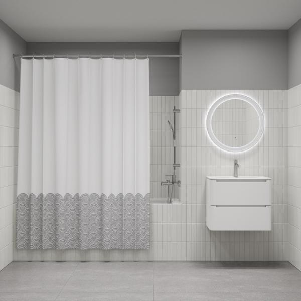 Штора для ванной комнаты Iddis BW01P18i11 180x200 см полиэстер, белая