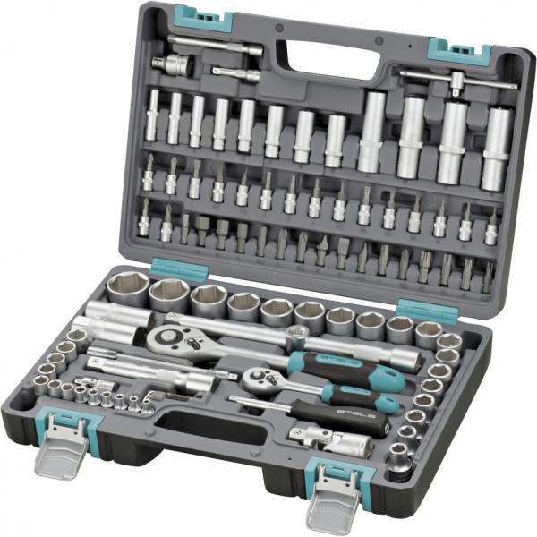 Набор инструментов, 1/2", 1/4", 94 предмета,CrV, пластиковый кейс (14106) (STELS)