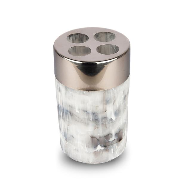 Подставка АкваЛиния пластиковая для зубных щеток Мрамор B2042A-Y