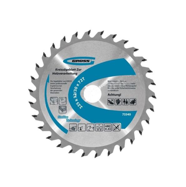 Пильный диск по дереву  255х32/30 мм 72 зуба, GROSS