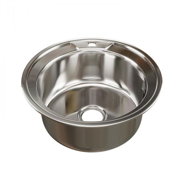Мойка кухонная Mixline круглая 49 см, нерж. сталь, глянцевая, 528182