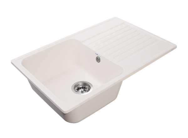 Мойка кухонная GranFest Quarz 78 прямоугольная 73,6x47,6 см, искусст. камень, белый, 78