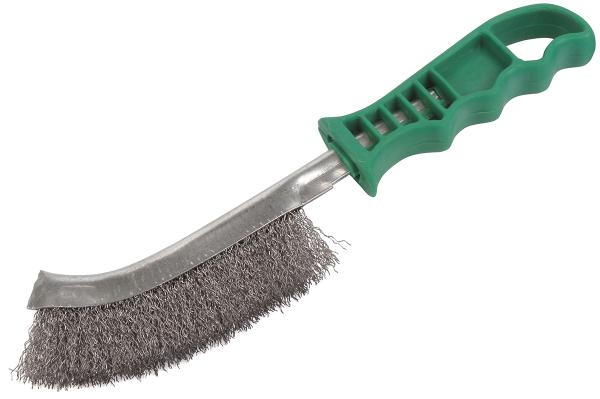 Щетка с пластиковой рукояткой, стальная щетина  (270211) (ДТ)