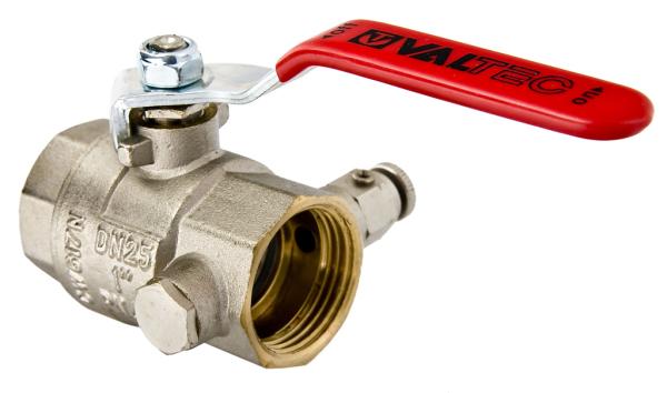 Кран шаровой для воды с дренажем и воздухоотв. 3/4" Г-Г-Р Valtec латунь никелированная (10)