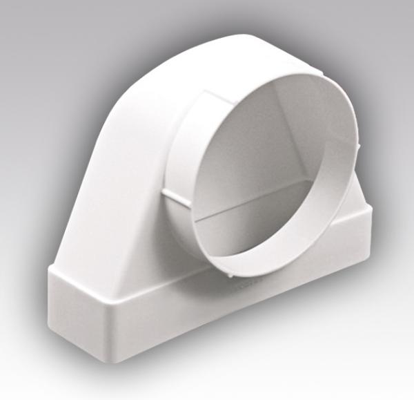 612СК10ФП,Соединитель угловой 90° пластик, плоского воздуховода с фланц. воздухораспред.60х120/D100 ERA