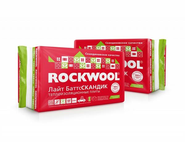 Утеплитель Rockwool Лайт Баттс СКАНДИК 800х600х100мм (2.88 м2/6шт; 0,288 м3)