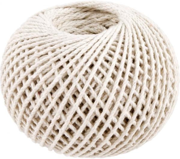 Нить крученая ХБ, д. 1,5 мм, клубок,110м