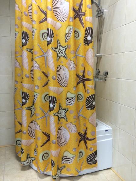 Штора для ванной комнаты Zalel 1205B 180x200 см полиэстер, желтая, океан