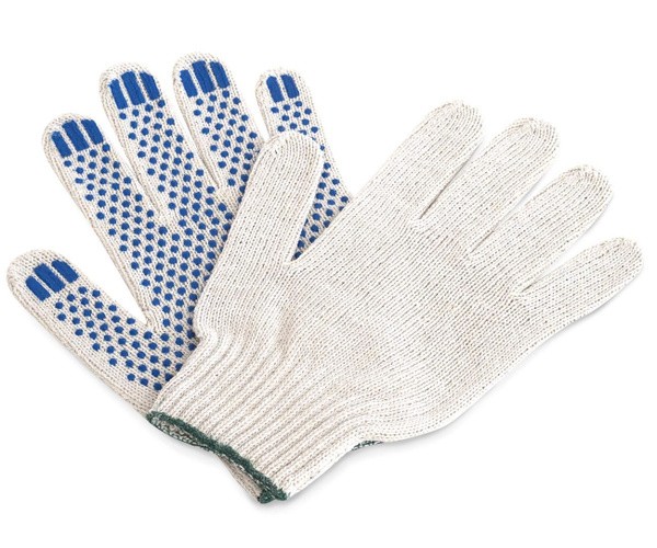 Перчатка хб 8 нитей 7,5 класс "ДОБРЫНЯ" белые 95 гр