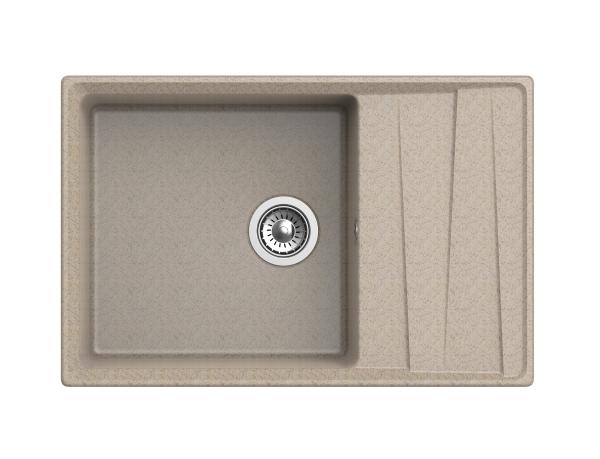 Мойка кухонная GranFest Level 760L прямоугольная 76x50 см, искусст. камень, песочный, LV-760L