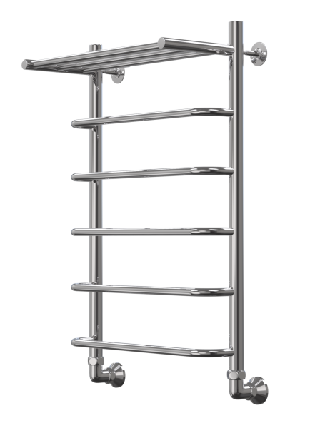Полотенцесушитель водяной Арго Магия Классик П6 500x800 мм, боковое подключение справа 500 мм, полка, черный матовый