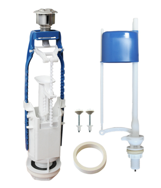 Арматура для бачка АБ 77.57.14.3 (2-х кн., хр., н/п.)