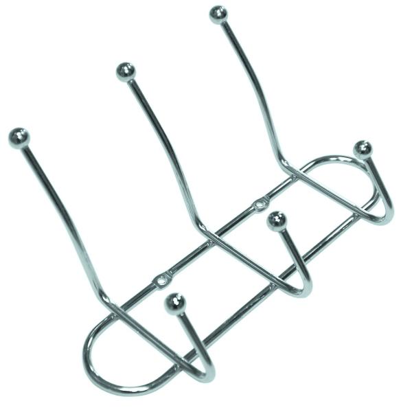 Планка с 3 двойными крючками АкваЛиния хром С203