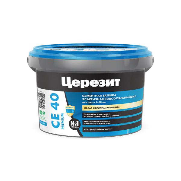 Затирка для швов Церезит CE40 Premium №16, Графит 2 кг