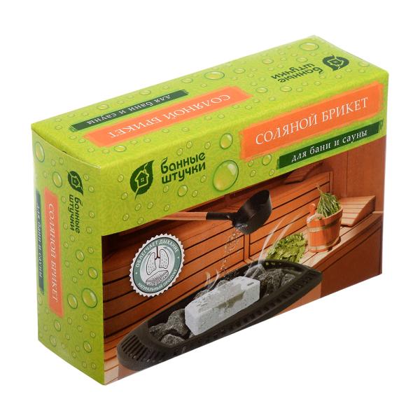 Соляной брикет для бани и сауны "Банные штучки", 1300г