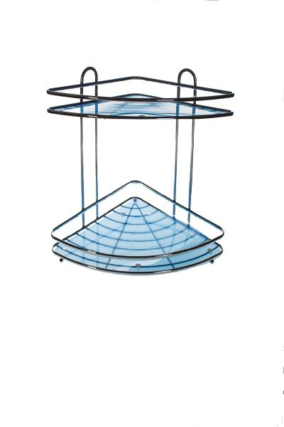 015-55 Полочка угловая 2-ярусная Modern Blue (хром)