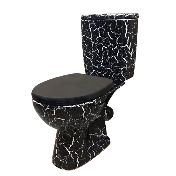Унитаз-компакт Rosa Лира черный кракелюр