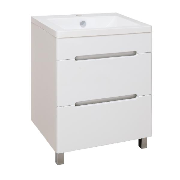 Тумба RUNO Парма-60 напольная (Белый) под умывальник Omega 60