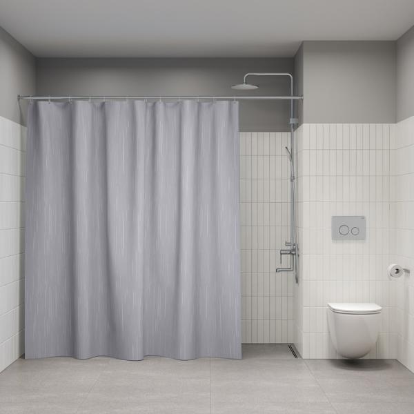 Штора для ванной комнаты Iddis BD02P24i11 240x200 см полиэстер, серая