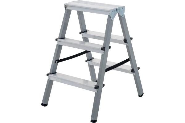 Лестница подставка двухсторонняя Новая Высота NV1140, 3 ступени, рабочая нагрузка 150 кг