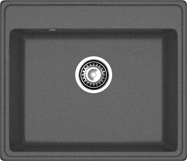 Мойка кухонная GranFest Vertex 580 прямоугольная 58x50 см, искусст. камень, графит, V-580