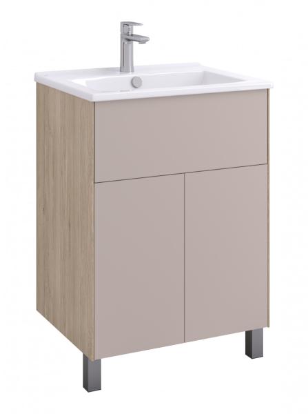 Тумба Aquaton Форест Про 60 напольная дуб эврика, кашемир под раковину Элина 60, 1A297001FREK0