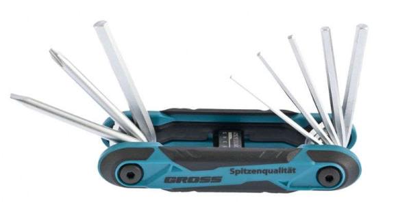 Набор ключей имбусовых универсал.,PH,SL,HEX,CrV, 8шт складные (16414) (GROSS)