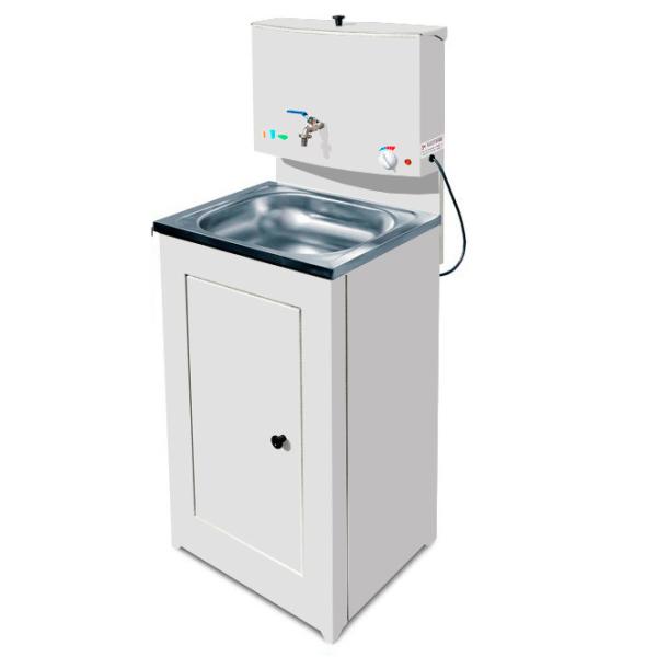 Умывальник "Акватекс" металлический белый (бак антикорроз. металл 20л с ЭВН, с нержавеющей мойкой)