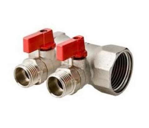 Коллектор VALTEC c отсекающими кранами, 1"х2 вых 1/2" нар VTc.580