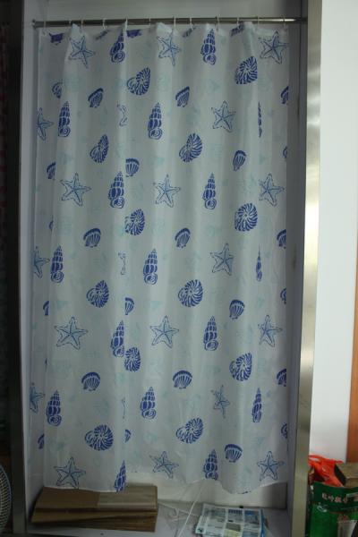 Штора для ванной комнаты Zalel ECO YQL1032 180x200 см полиэстер, синяя, морская