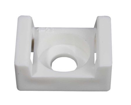 Площадка под хомут-стяжку усиленная нейлоновая 16х23мм, белая