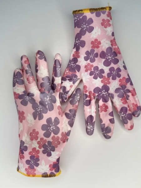 Перчатки садовые нейлоновые 13 кл с нитриловым покрытием 7 (S) Viola, Gold Manibus