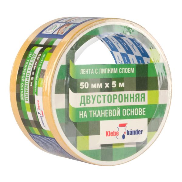 Двухсторонняя тканевая лента 50мм х 5м, Klebebander, KPV505T