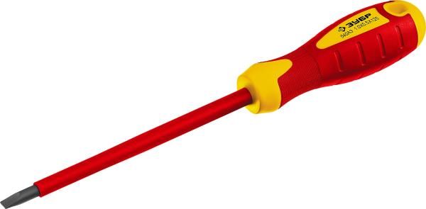 Отвертка диэлектрическая SL 5.5x125 мм до 1000В Профессионал, ЗУБР