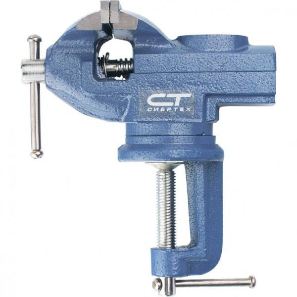 Тиски слесарные, ширина рабочих губок 65мм,настол, поворотные, наковальня (18672) (Сибртех)