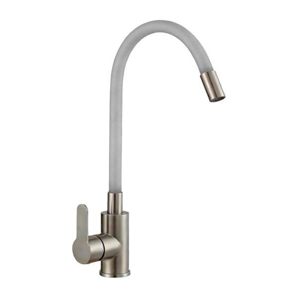 Смеситель для кухни Avrora Kitchen гибкий излив AV9002SG, серый