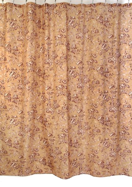 Штора для ванной комнаты Zalel 180x200 см полиэстер, желтая, цветы