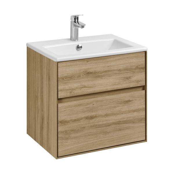 Тумба Aquaton Либерти 60 2 ящика, дуб эльвезия под раковину Элина 60