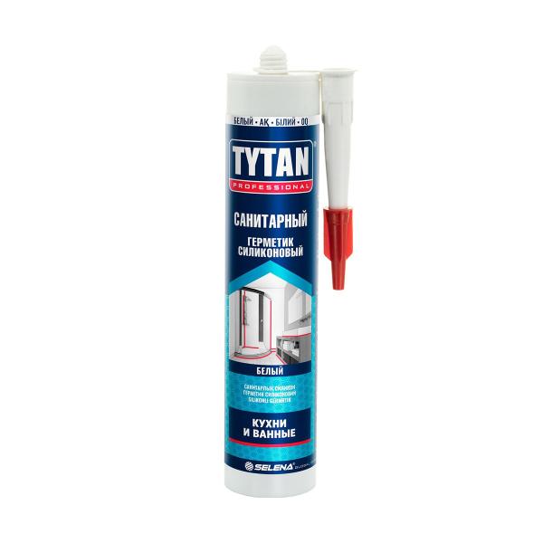Герметик силиконовый санитарный, водостойкий, белый, 280мл, Tytan Professional