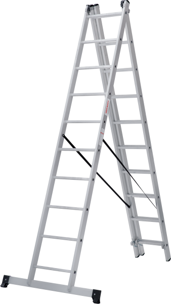 Лестница трехсекционная Новая Высота NV1230, 3x10 ступеней, рабочая нагрузка 150 кг