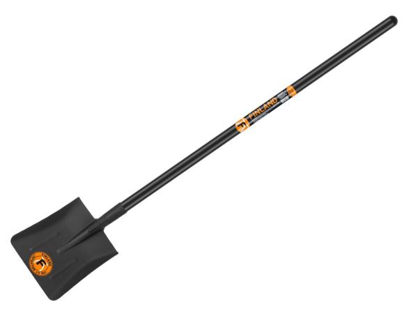 Лопата FINLAND совковая с ребрами жестк. ,с черенком  удлинен.(1509-Ч) (FINLAND)