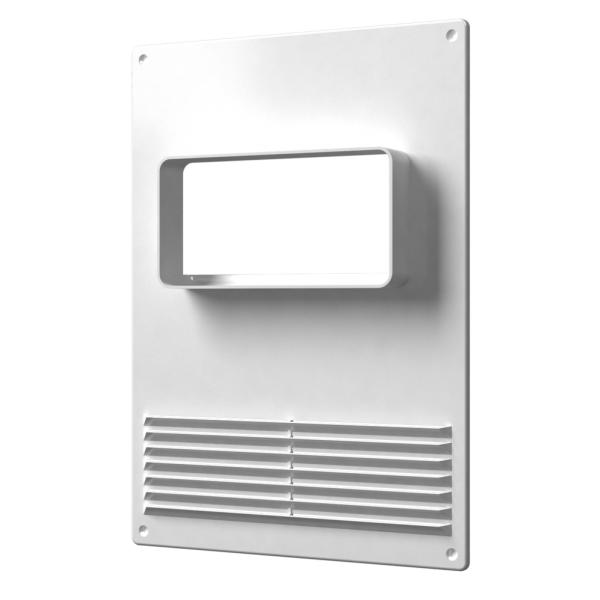 612ПТГР, Площадка торцевая пластиковая горизонтальная 180х250 с решеткой и фланцем 60х120 ERA