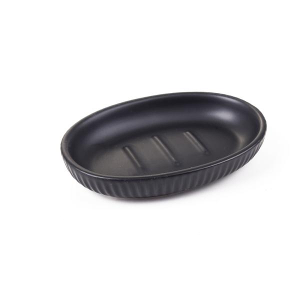 Мыльница АкваЛиния Плиссе черная CE1610QA-SD