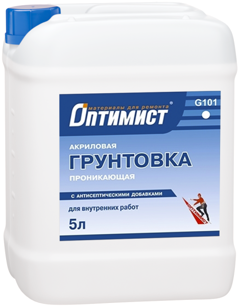 Грунтовка проникающая для внутрен. работ G101 "Оптимист" 5л (синяя этикетка)