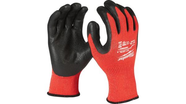 Перчатки защитные Cut level 3/C, х/б, 11/XXL, нитриловое покрытие, Milwaukee