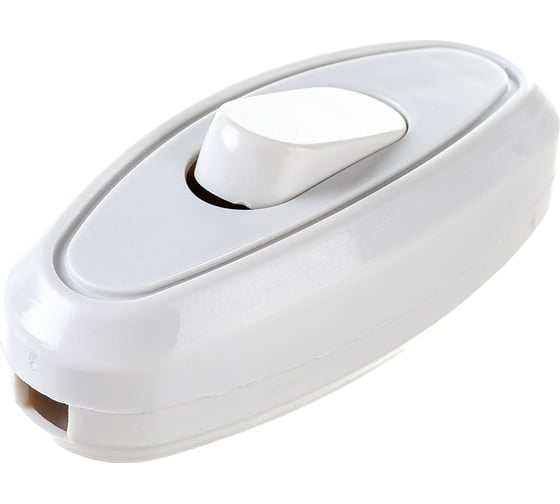 Выключатель на шнур 6А 250В белый ИЭК (334866)