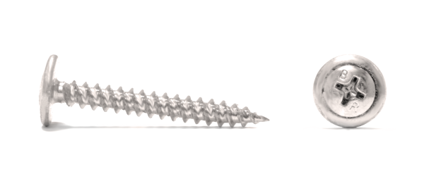 Саморез с полусферической головкой, с пресс-шайбой 4,2 х 13, острый, А2, нержавейка